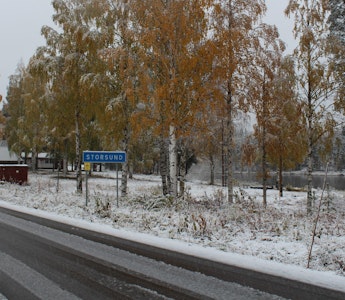 Första snön har landat i Storsund
